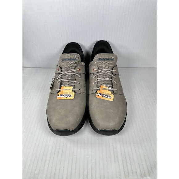 Size 9.5 Skechers Men's Slip-Ins Gray Cement Black Relaxed Fit Slade-Macklin NEW - Picture 3 of 9